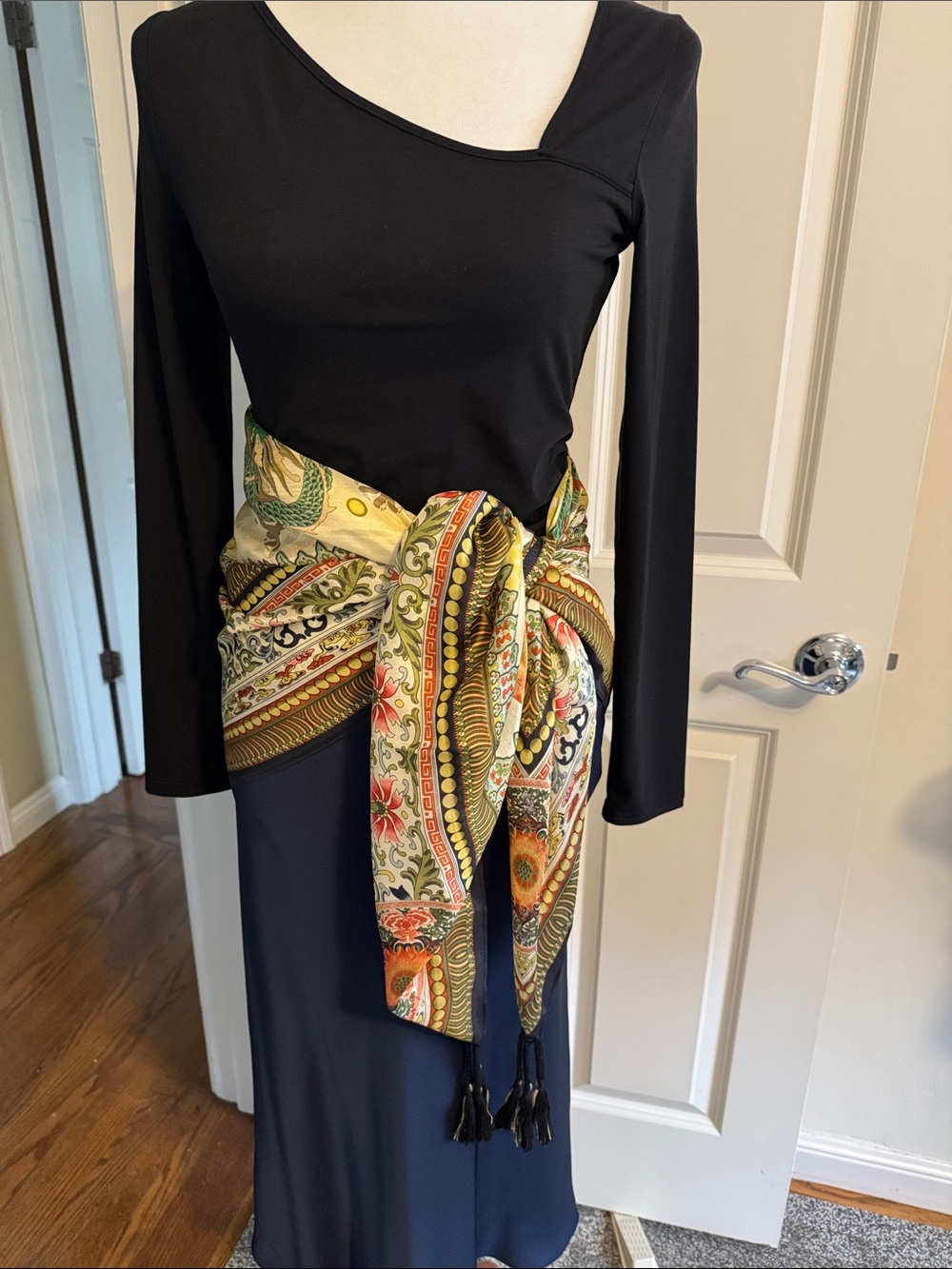 Johnny Was Multicolor Floral Paisley Tassel Shawl - Green, Yellow, Orange